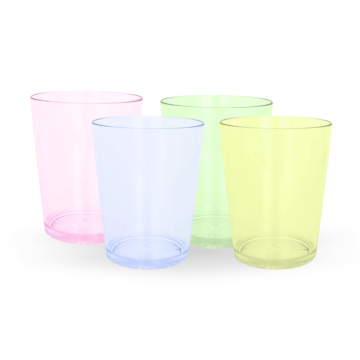 3 cl plastic shotglazen 20x gekleurd herbruikbaar