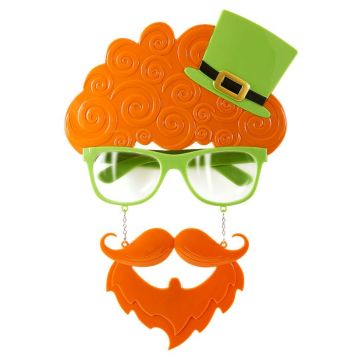 St. Patricks Day brillen met baard en top hoed