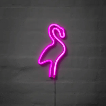 Flamingo neon LED bord - 29x14 cm