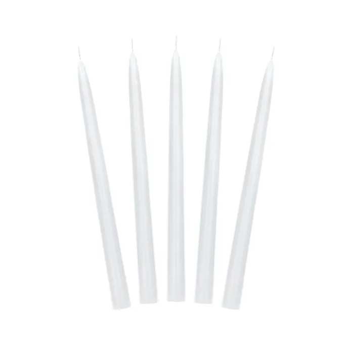 Kaarsen metallic matte witte kaarsen 10x - 24 cm