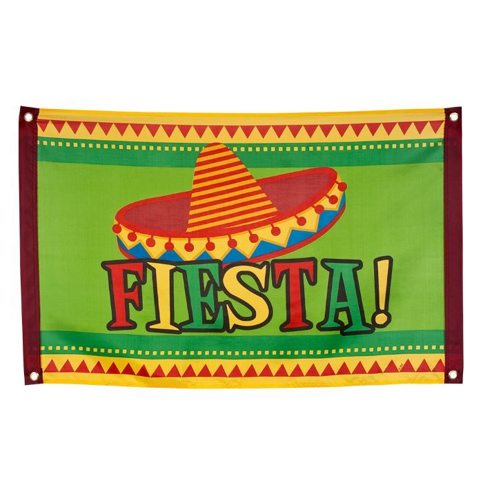 Mexicaanse fiesta banner met sombrero - 90x60 cm