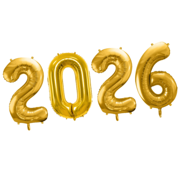 2026 folieballon goud - 86 cm