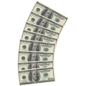 100-dollar servetten 10x - 33x33 cm