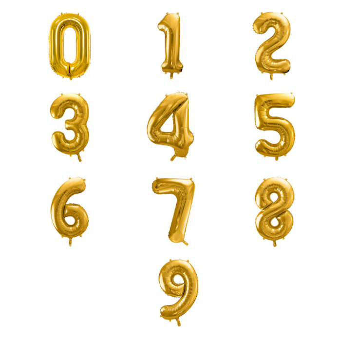 Getal Ballonnen goud - 86 cm