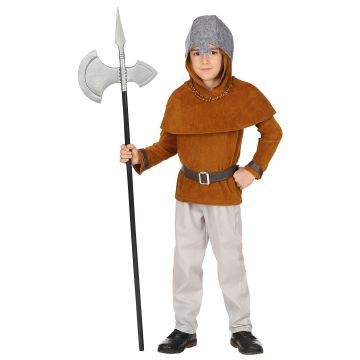 MIDDELEESE RIDDER (jas, broek, riem, capuchon cape, helm) Multikleur