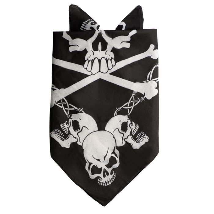 Bandana met schedel zwart 52x55 cm