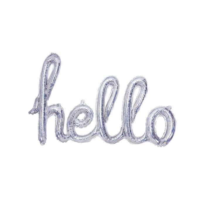 Holografische Hello folieballon - 72 cm