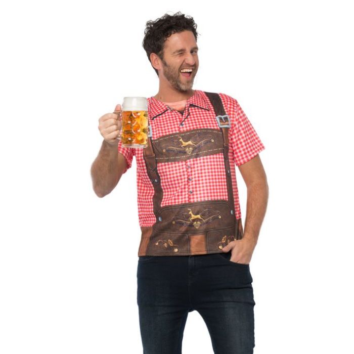Tyroler T-shirt met lederhosen ontwerp