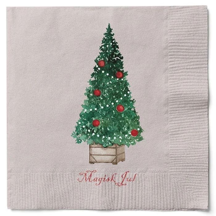 Servetten met kerstboom magische kerst Het Oude Apotheek 