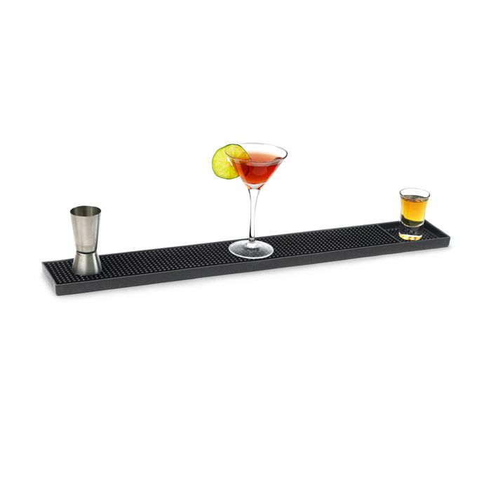Barmat zwart PVC - 60x10x1 cm