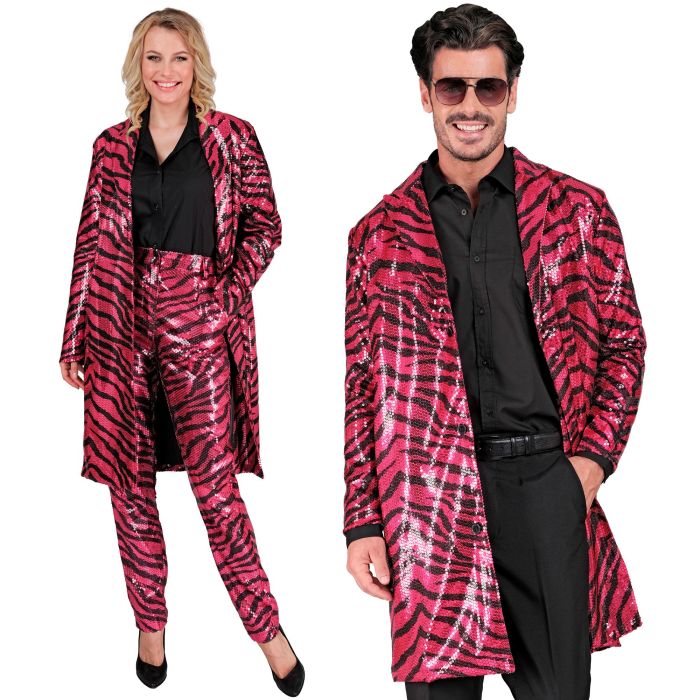 Roze pailletjas met dierenpatroon