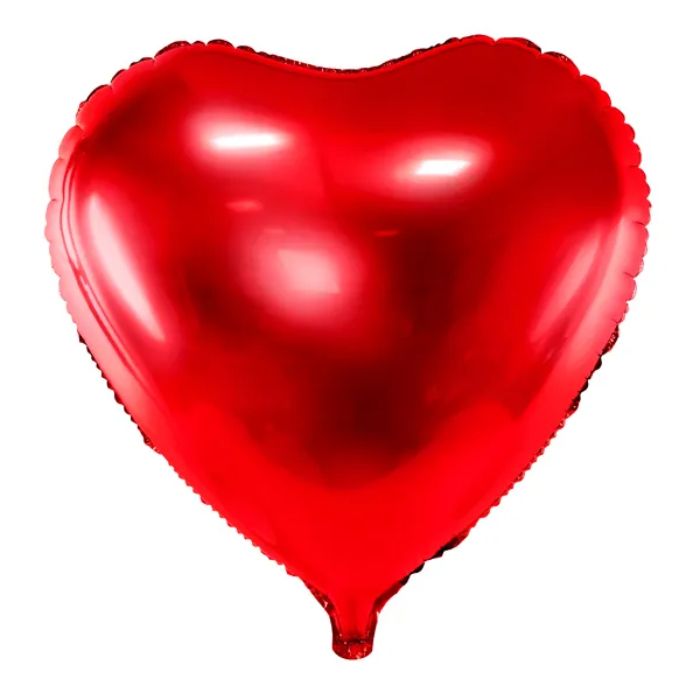 Hart folieballon rood - 45 cm
