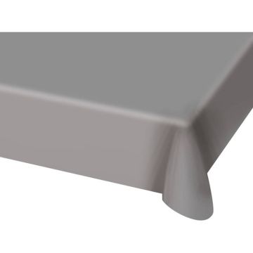 Zilveren plastic tafelkleed - 130x180 cm