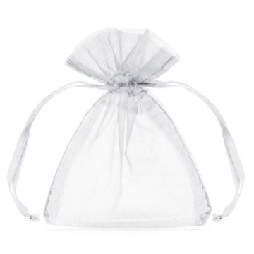Organza zakken 10x - 10 cm wit 
