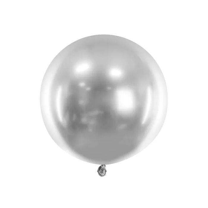 Grote Ronde Zilveren Ballon - 60 cm