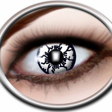 Contactlenzen spookachtig wit en zwart