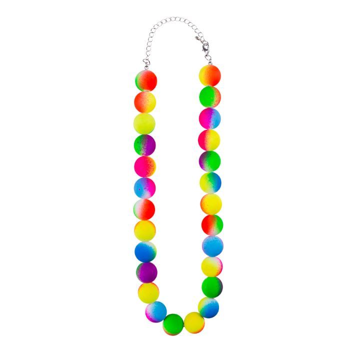 80's regenboogkleurige ketting met ballen
