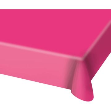 Roze plastic tafelkleed - 130x180 cm
