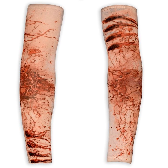 Realistische bloedige armsleeves met wonden & scheuren