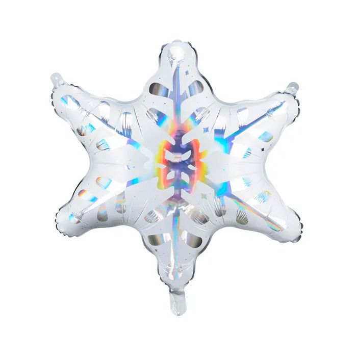 Holografische Sneeuwvlok Folieballon - 64 x 66 cm