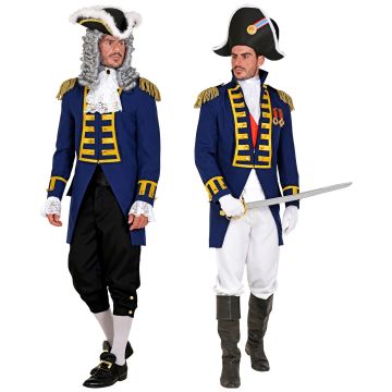 Blauwe paradejas met jassen voor heren