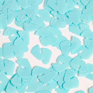 Lichtblauwe babyvoetjes tafelfeestconfetti - 14 g