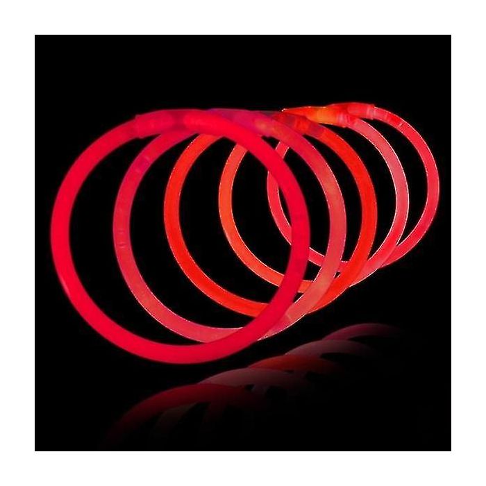Rode glowsticks 100x - Zelfoplichtende armbanden