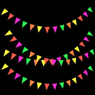 UV Vlagguirlande Multicolor - 4,4 meter 