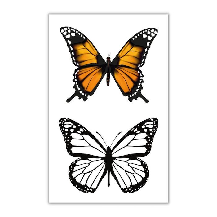 Tijdelijke en kunstmatige vlinder tatoeages 2x - 10,5x20 cm