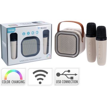 Draadloze karaokeset met speaker en 2 microfoons