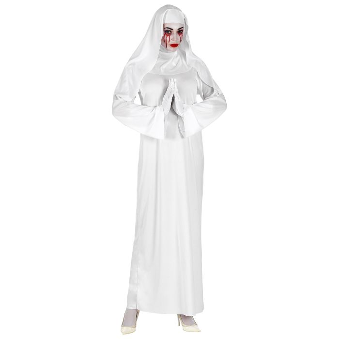 GHOSTLY NONNE (tunic, hoofdband, handschoenen) Wit