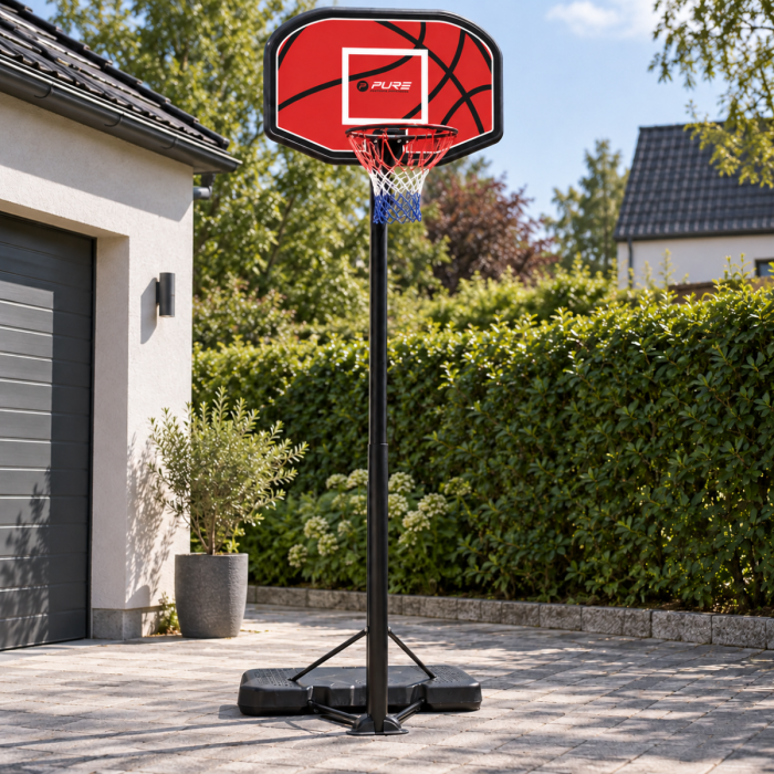 Basketbalstandaard met verstelbare ringhoogte