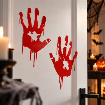 Bloedige handen Halloween sticker