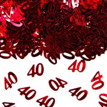 40 jaar Confetti Metallic Rood - 14g