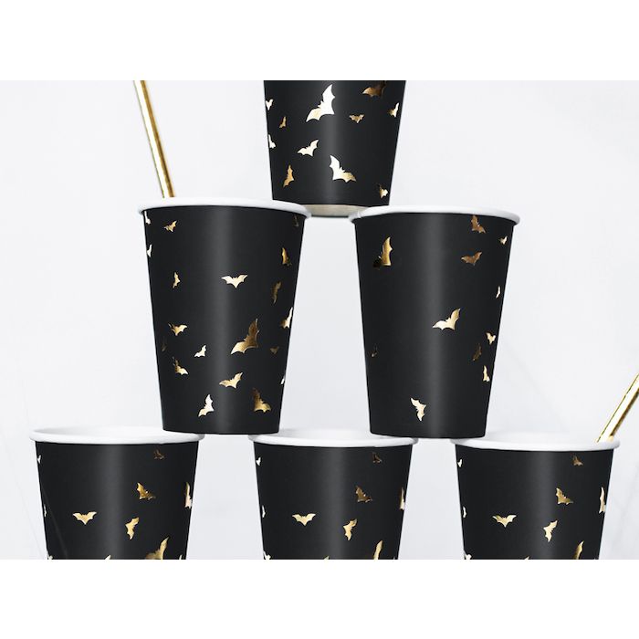 Halloween bekers vleermuis 6x