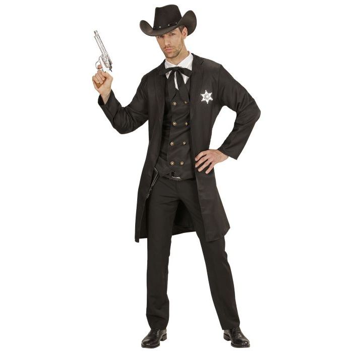 Cowboy sheriff kostuum met jas - 4 delen