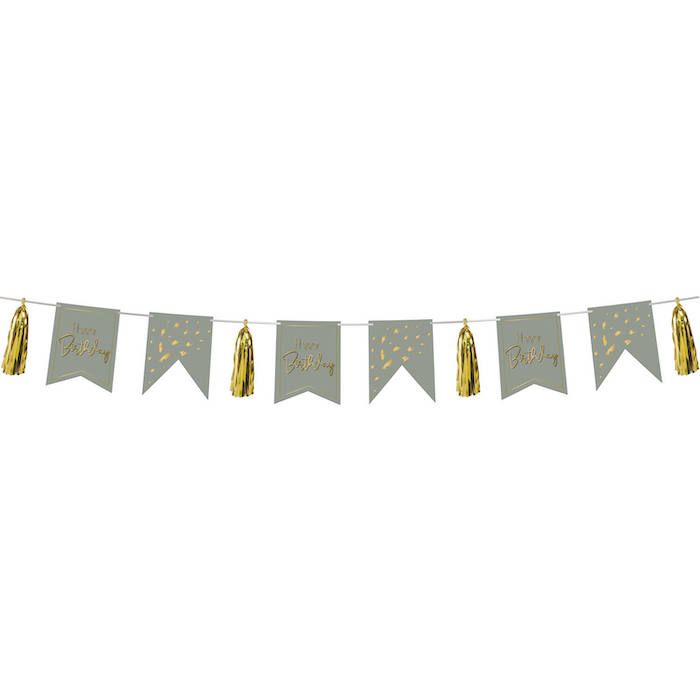 Happy Birthday Slinger Met Franje Golden Dawn - 4 m