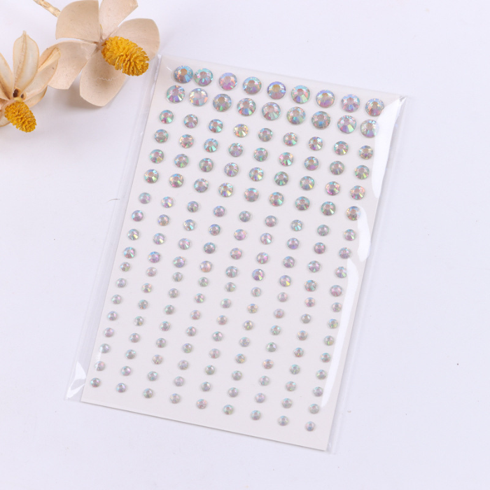 Gezichtsstenen rhinestone zilver - 162 stk.