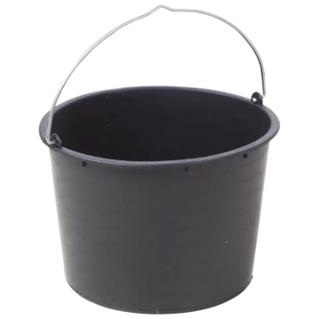 Zwarte kunststof emmer 20 L - 26x33 cm