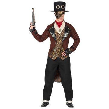 Steampunk kostuum met jas en hoge hoed