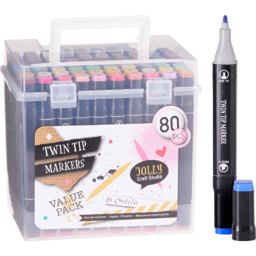Twin markers waterbasis markers 80x