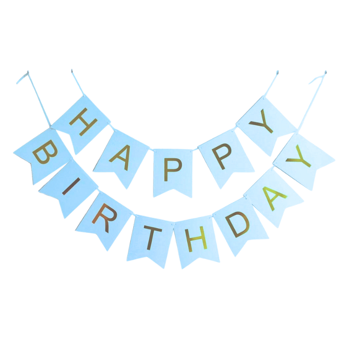 Lichtblauwe Happy Birthday Vlaggenlijn