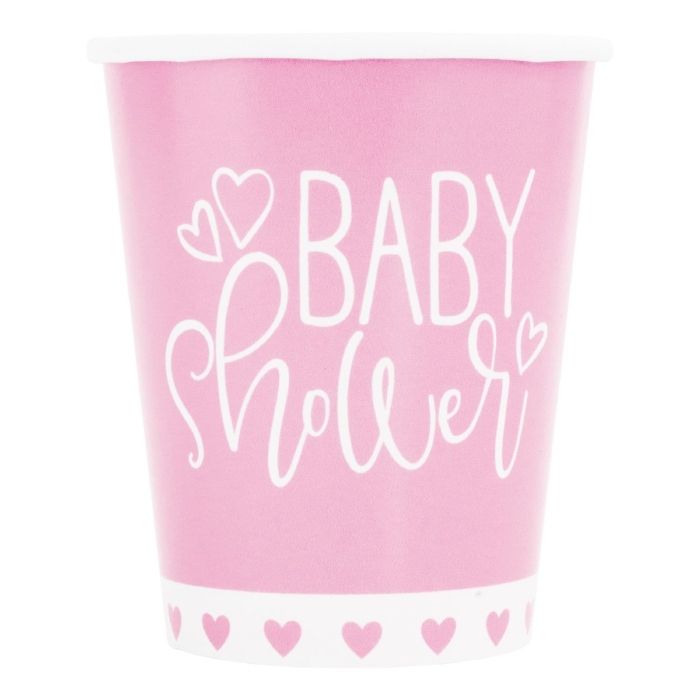 Babyshower papkrus roze meisje 8x