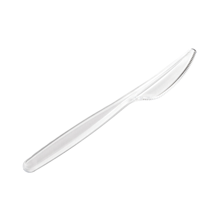 18 cm plastic mes 20x transparant