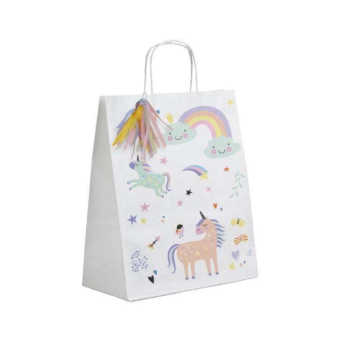Cadeauzakken met eenhoornmotieven 6x - 27x20 cm