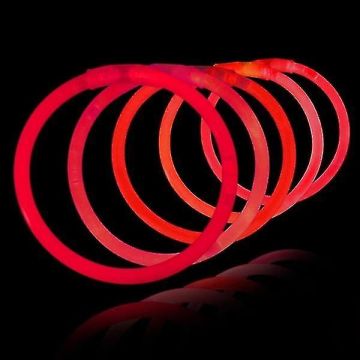 Rode glowsticks 100x - Zelfoplichtende armbanden
