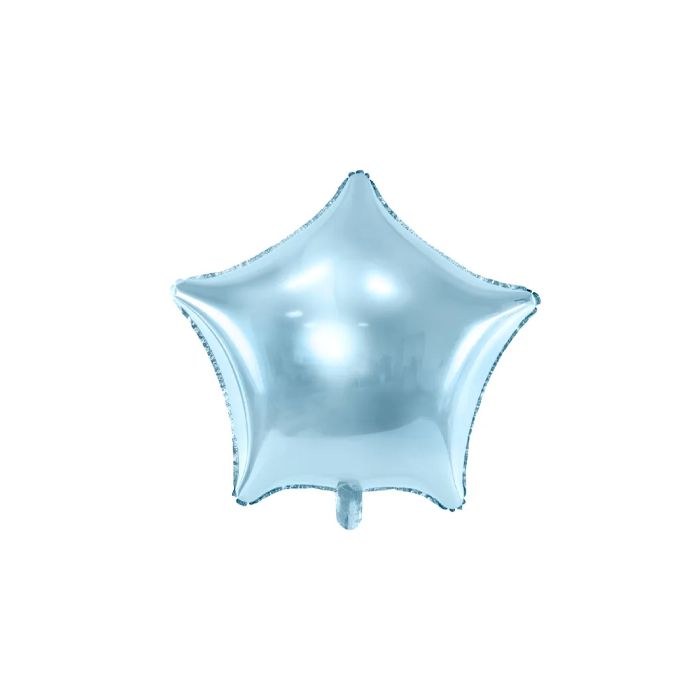 Stervormige folieballon lichtblauw - Ø48 cm