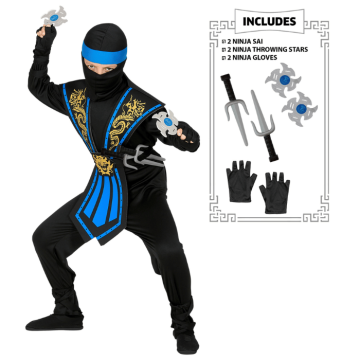 Blauwe ninja kostuum voor kinderen
