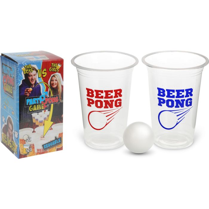 Beer pong spel met herbruikbare bekers, 14 delen