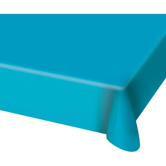 Lichtblauwe plastic tafelkleed - 130x180 cm